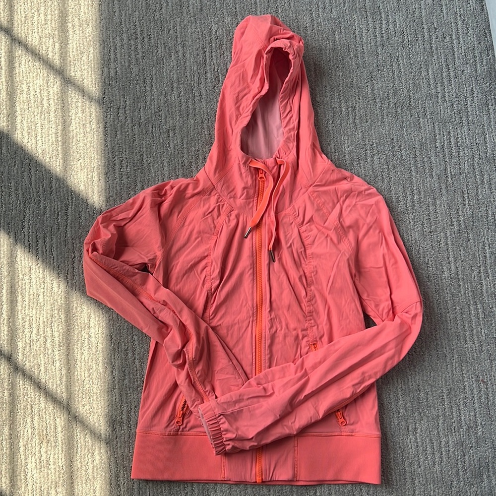 Lulu lemon pink/coral double lined windbreaker jacket.